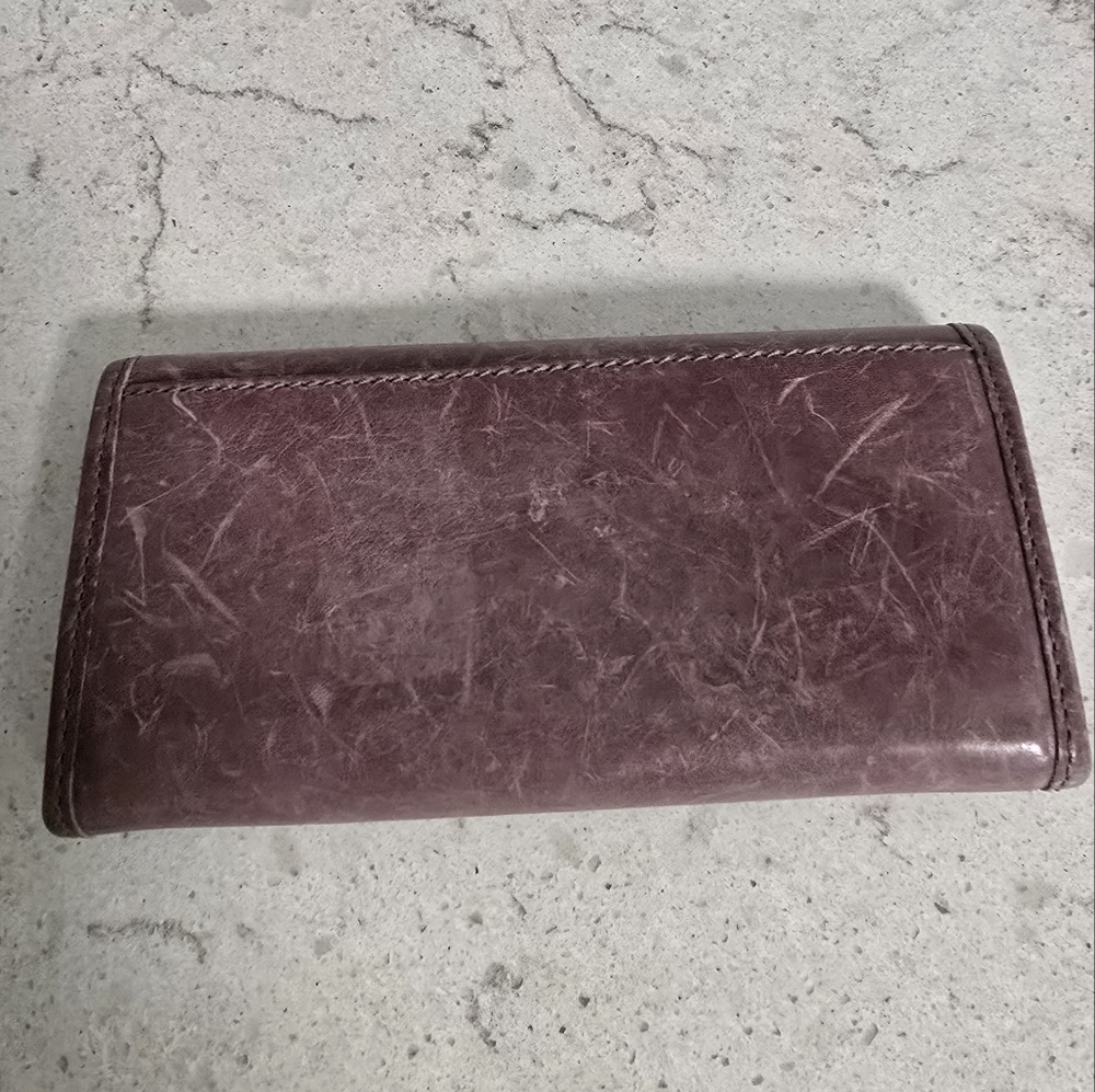 Frye Melissa Trifold Wallet Antique Leather Amethyst - Picture 2 of 5
